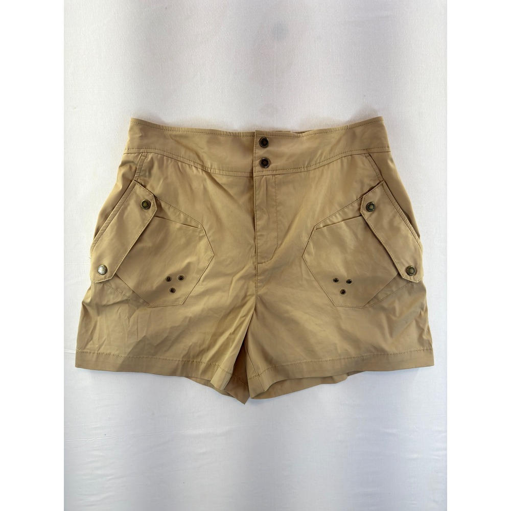 Lauren Ralph Lauren LRL Womens Tan Cargo Shorts Khaki Double Button Size 8